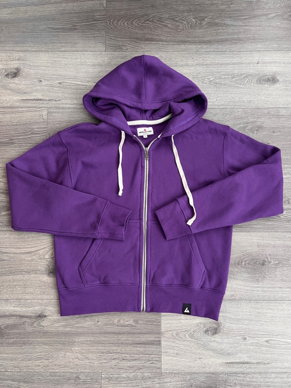 AMERICAN GIANT Womens Midweight Full Zip Hoodie Small Majesty Purple Fleece 90s